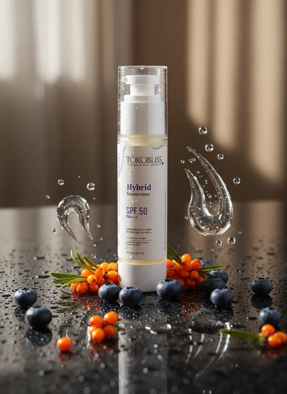 Hybrid Sunscreen SPF 50 PA+++ with Niacinamide & Blueberry TokoBliss