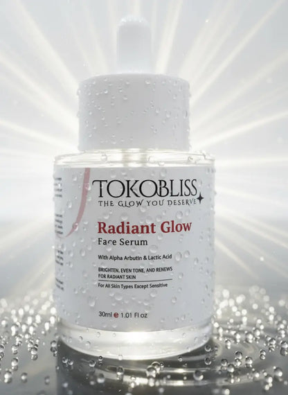 Radiant Glow Face Serum with Alpha Arbutin & Lactic Acid TokoBliss