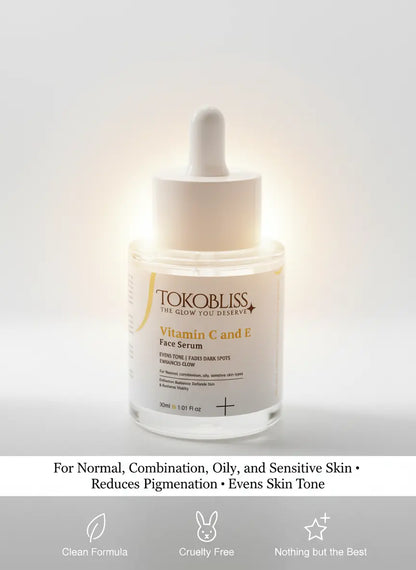 Vitamin C and E Face Serum with 12% Vitamin C, Niacinamide & Vitamin E TokoBliss