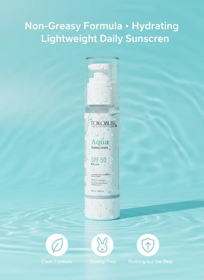 Aqua Sunscreen SPF 50 PA+++ with Vitamin C & Watermelon TokoBliss