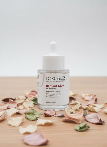 Radiant Glow Face Serum with Alpha Arbutin & Lactic Acid TokoBliss