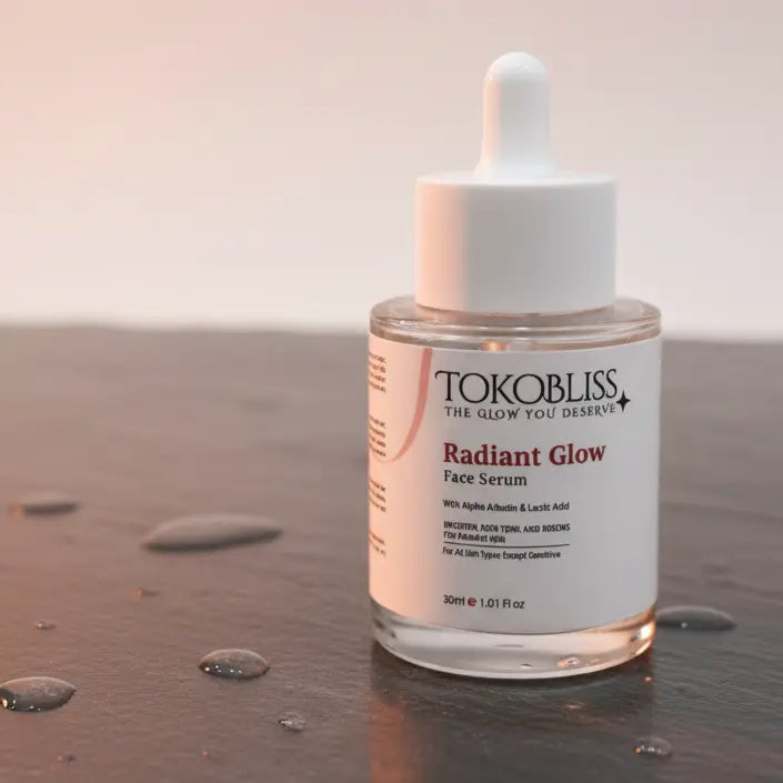 Radiant Glow Face Serum with Alpha Arbutin & Lactic Acid TokoBliss