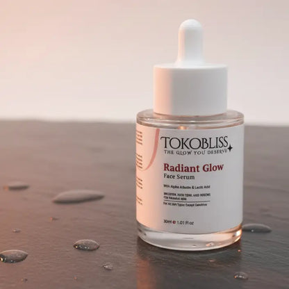 Radiant Glow Face Serum with Alpha Arbutin & Lactic Acid TokoBliss