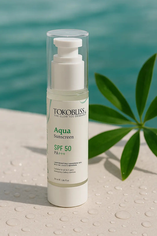 Aqua Sunscreen SPF 50 PA+++ with Vitamin C & Watermelon TokoBliss
